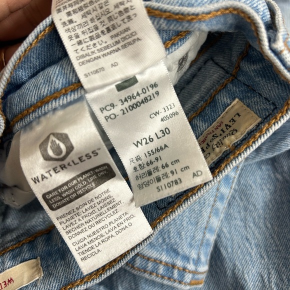 Levi's Big E Premium Denim Wedgie Straight Jeans Sz 26 Light Wash - Picture 7 of 8